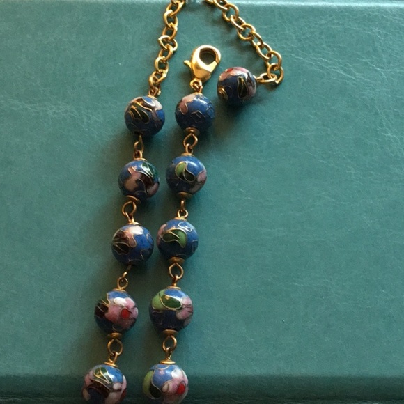 Vintage Cloisonné Necklace, a standalone piece ! - Picture 4 of 5